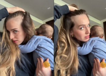 La tiktoker chilena Josefina Aguirre contó su experiencia con la caída de cabello tras el parto (Captura TikTok).