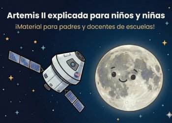 Artemis II explicada para niños (Imagen generada con Gemini).