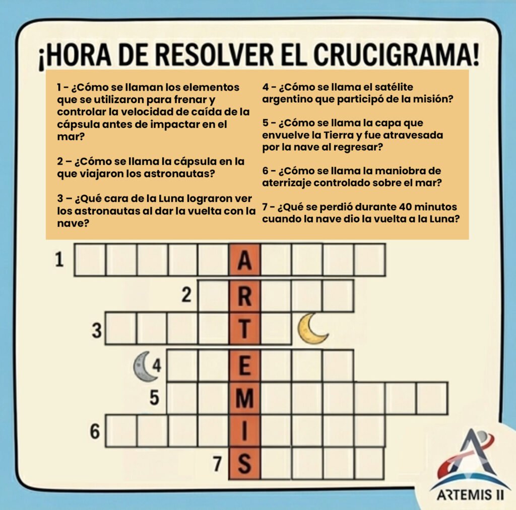 Crucigrama Artemis II
