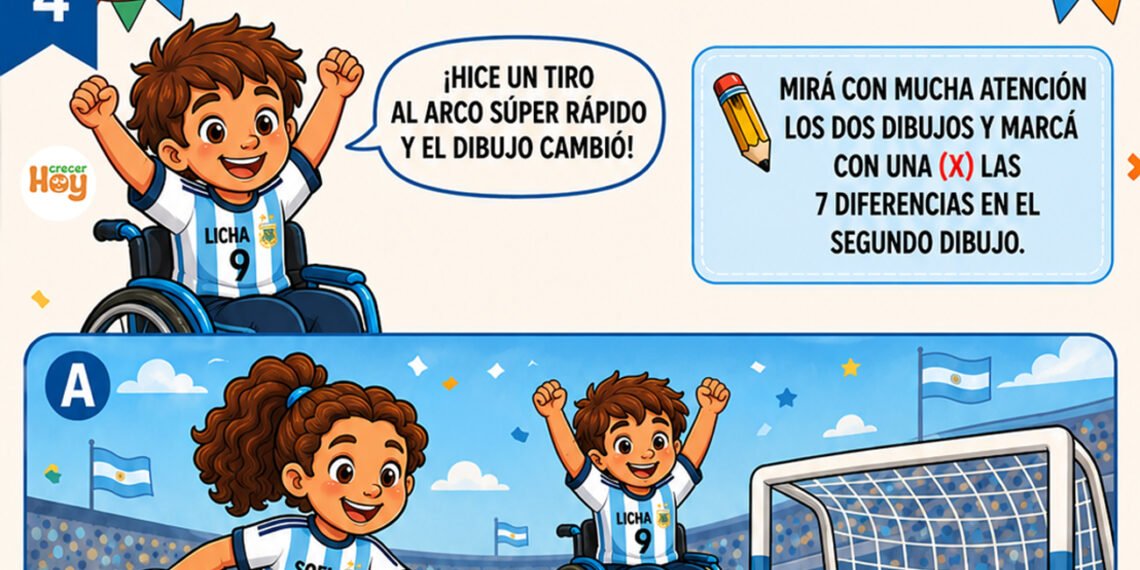 Actividades para niños sobre el Mundial 2026: ¡encuentra las 7 diferencias con Sofi y Licha!