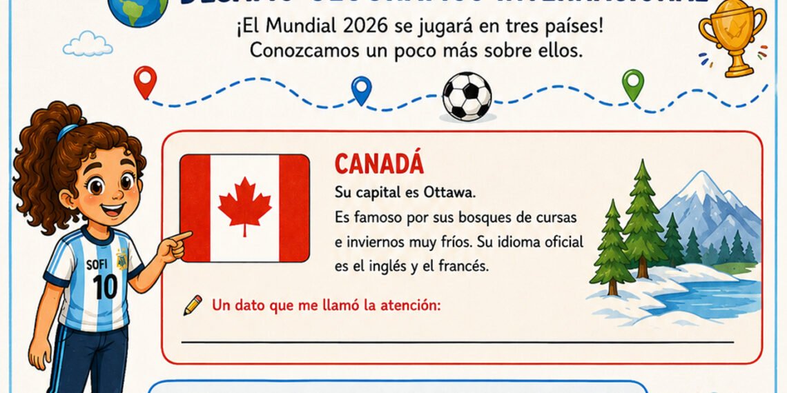 Actividades del Mundial 2026 para niños de 4°, 5° y 6° grado: ¡desafío geográfico internacional!